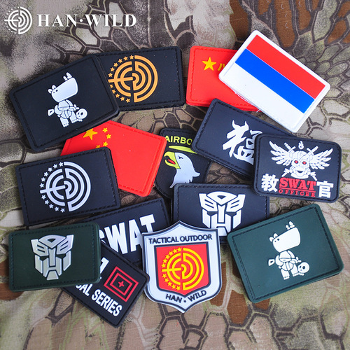 Hanye wholesale supply of Velcro outdoor three-dimensional stickers PVC armbands and badges with various choices for dropshipping