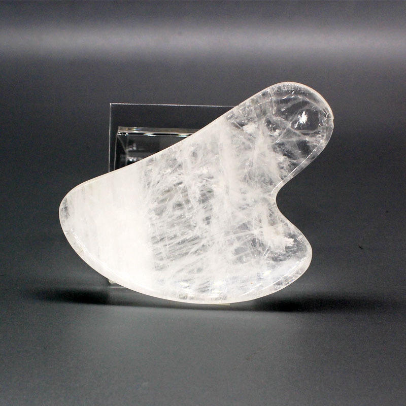 Tablero raspador de jade de cristal rosa natural Tablero raspador de belleza facial de cristal Meridian