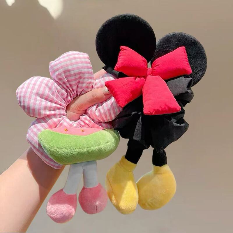 可爱西瓜格纹花朵海绵大肠发圈女丸子头绳甜美少女心扎头发绳发饰|undefined