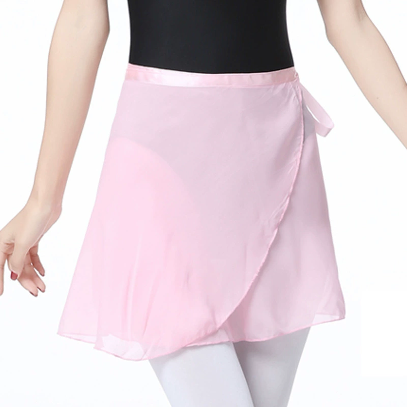 Детская танцевальная юбка для китайских танцев, женская тренировочная шифоновая марлевая юбка, фартук на шнуровке, классическая юбка для балета