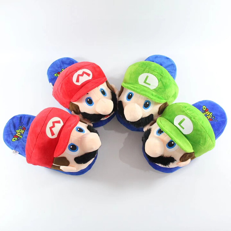 Super Mary Mario Louie Cartoon Cute Plush Cotton Shoes Women's Autumn and Winter Home Non-slip Warm Cotton Slippers Super Mary Mario Louie Cartoon Cute Plush Cotton Shoes Women's Autumn and Winter Home Non-slip Warm Cotton Slippers