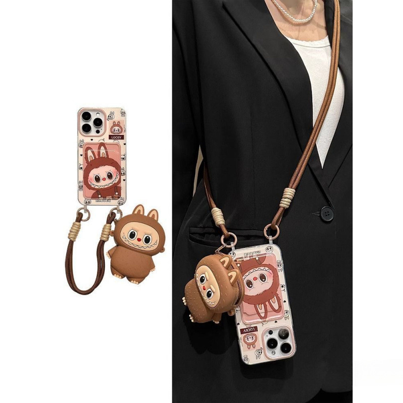 New Mobile Phone Bag, Fun Cartoon Labubu Bag, Suitable for Apple Mobile Phone Case, Fully Wrapped Trendy Mobile Phone Backpack