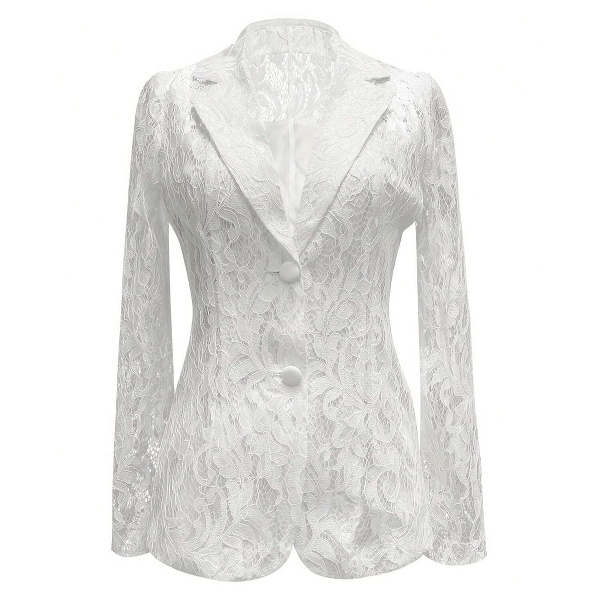 Women's Clothing Patchwork Hollowed Out Petal Slim Fit Suit Women's Elegant Outerwear Lining Style For Formal & Casual_voghion.com