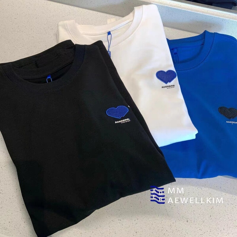 Jimo Original ader Summer Love Letter Embroidery Loose Cotton Round Neck Men's and Women's Couples Short-sleeved T-shirt Niche Jimo Original ader Summer Love Letter Embroidery Loose Cotton Round Neck Men's and Women's Couples Short-sleeved T-shirt Niche