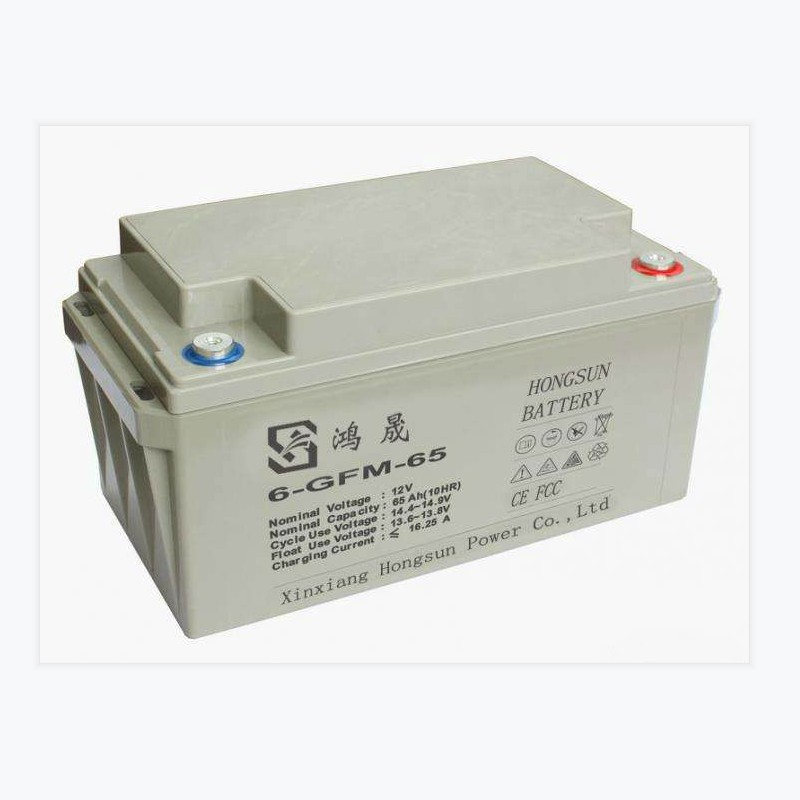鸿晟蓄电池12V65AH机房使用6-GFM-65应急储能电源/监控照明/路灯