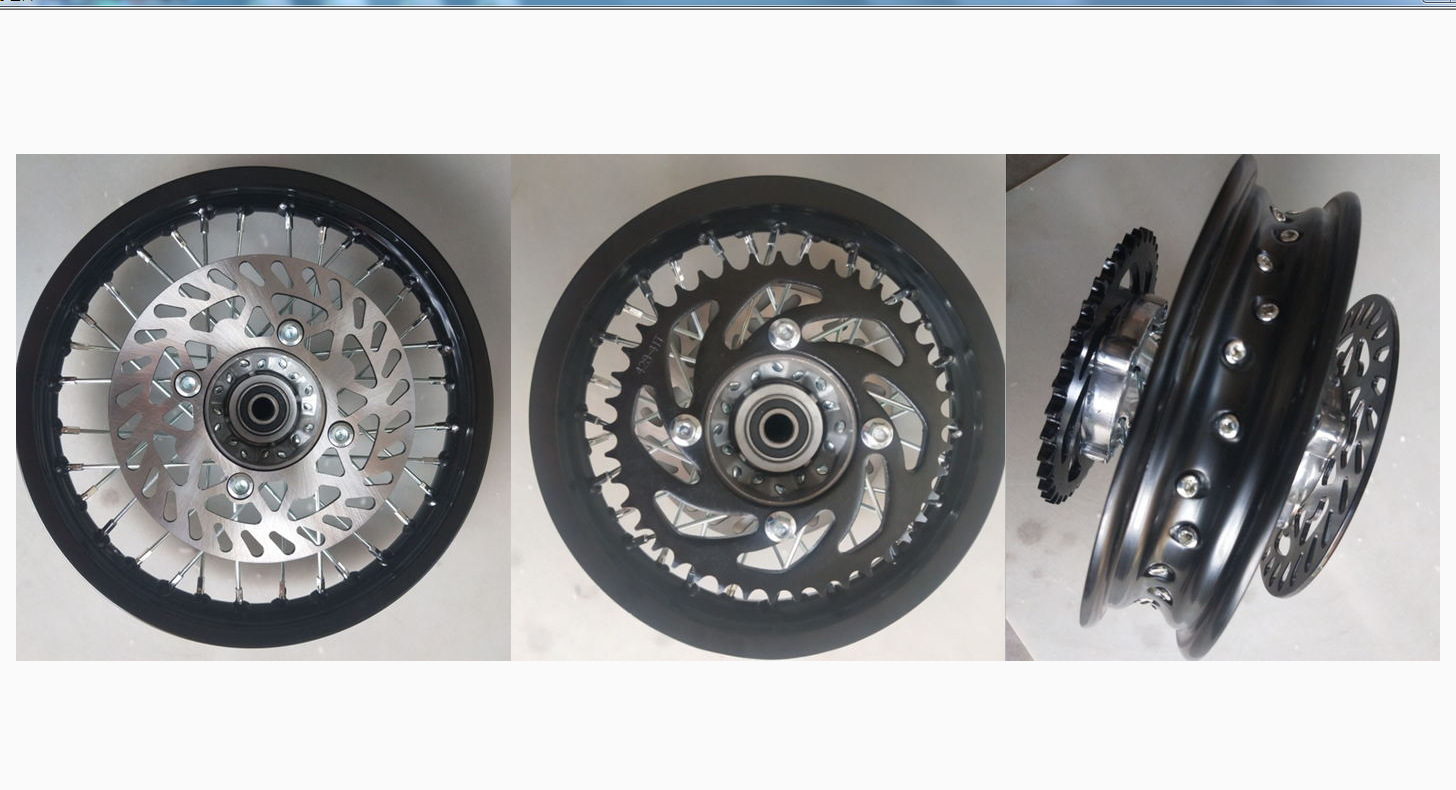 Motorcycle 80/100-12 inch wheel tire 90/100-14 inch wheel with sprocket brake disc 12 inch 14 inch