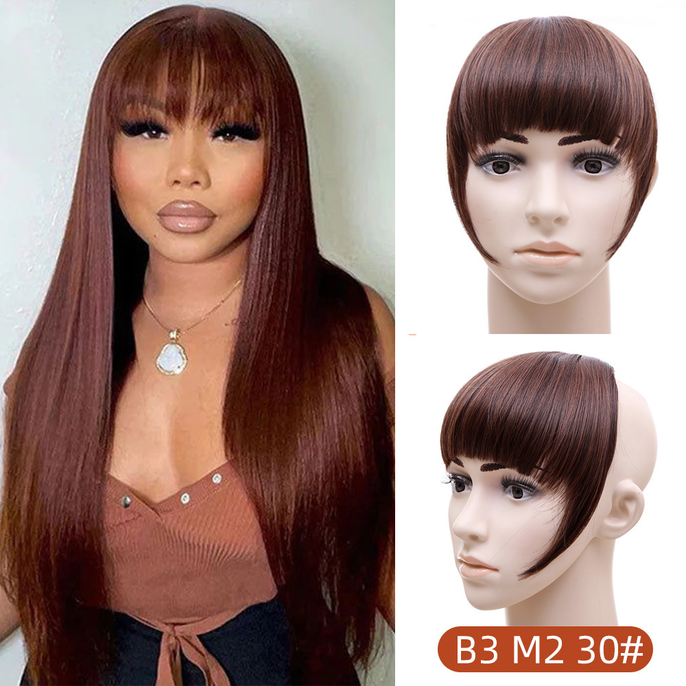 Comercio exterior peluca Liuhai pelucón mujer sin rastro fibra química cinturón de antepasados una pieza de espesamiento Qi Liuhai extensión al por mayor