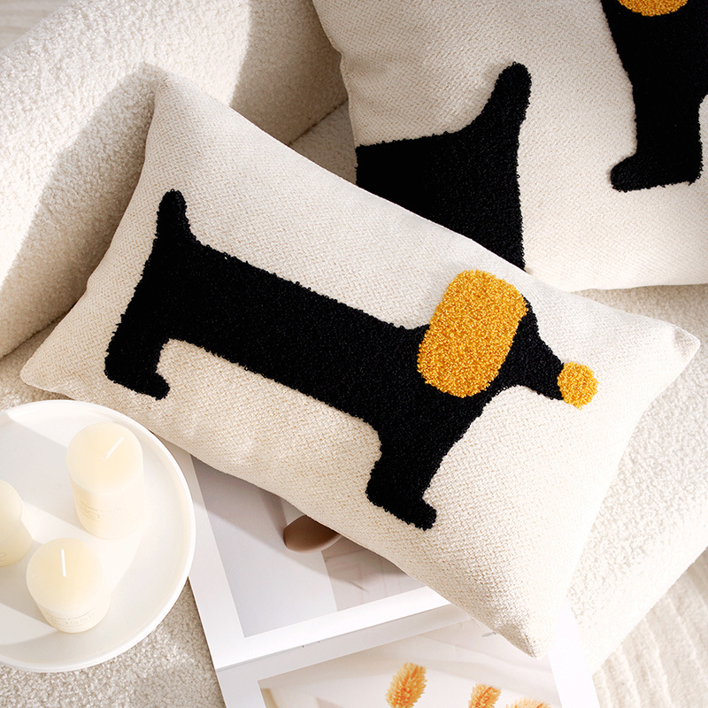 Cute de dibujos animados cachorro funda de almohada de tira larga habitación de los niños almohada larga con núcleo original simple cojín de sofá animal