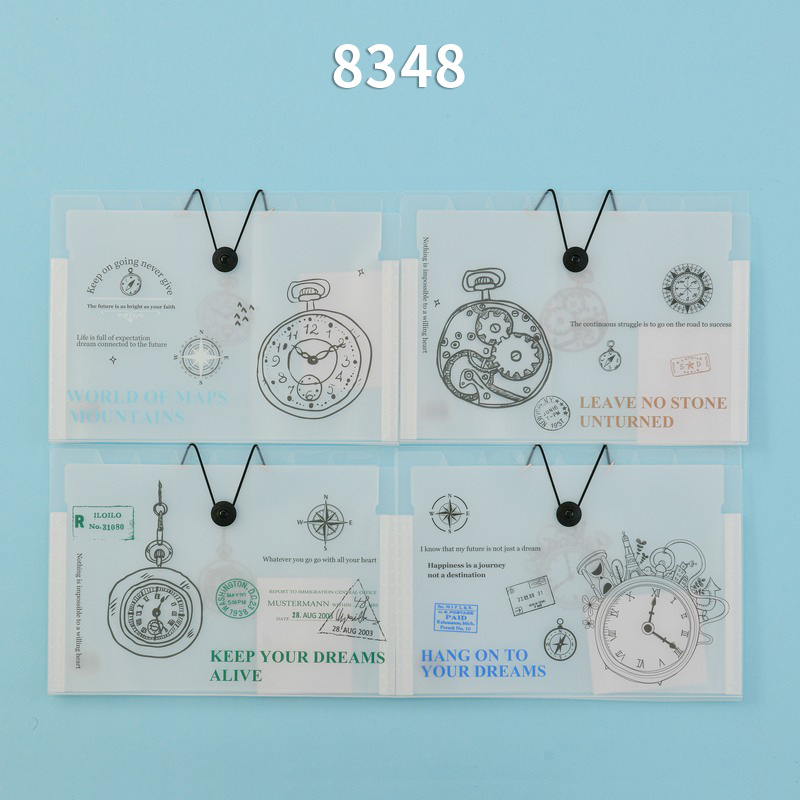 Carpeta de órgano de patrón 8 bolsas de almacenamiento a4 estudiantes de gran capacidad de carpeta de papel de prueba multicapa de clasificación de datos en el viento image 25