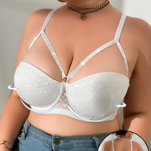 Amazon's Best-Selling Large Size Sexy Hollow Diamond Lace Bra for Women with Soft Steel Ring Push-Up Non-Cup Underwear
