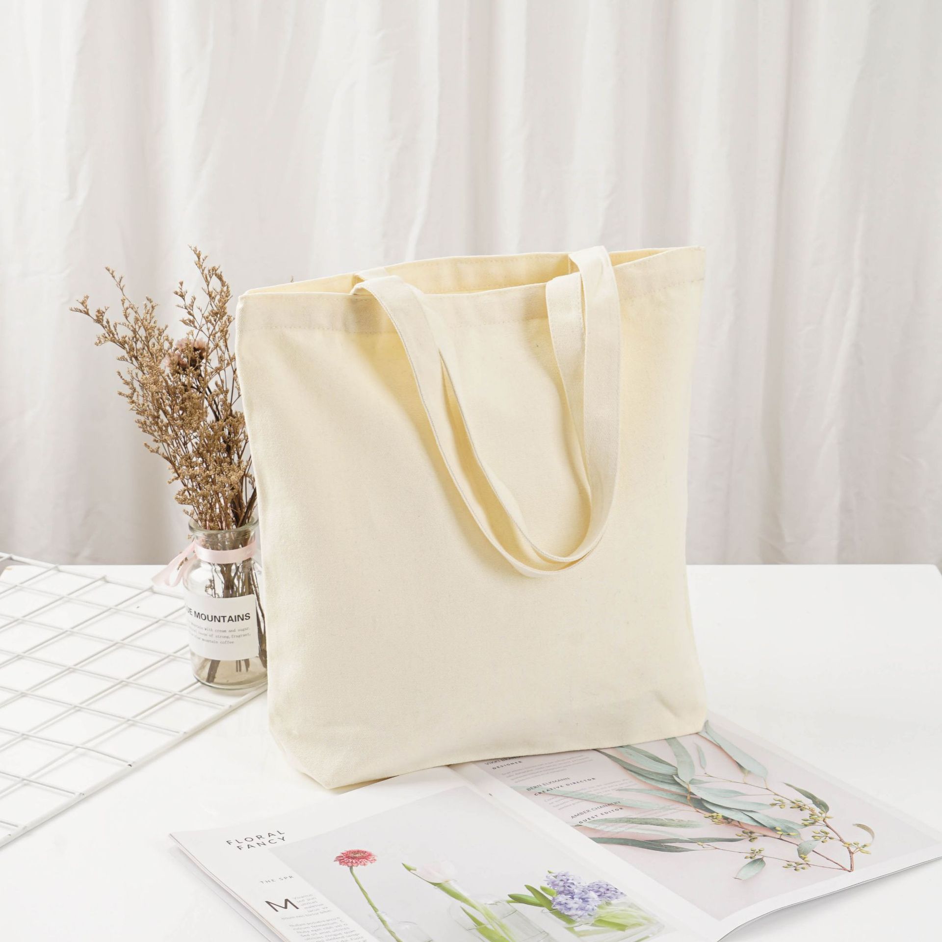 [En stock] blanco protección ambiental bolsa de lona bolsa de compras al por mayor bolsa de lona publicidad bolsa de algodón logotipo personalizado