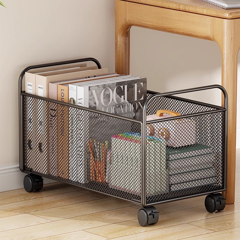 Caja de almacenamiento de libros Cesta de almacenamiento de libros extracurriculares móviles debajo del escritorio Caja de almacenamiento de libros