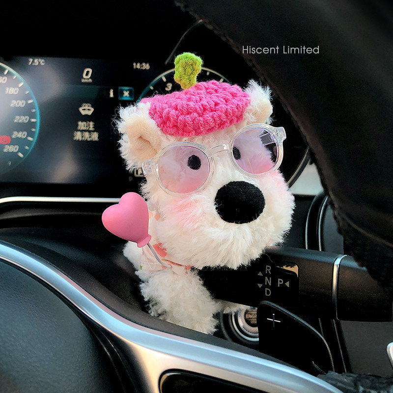 West Highland car dashboard decoration plush toy wiper turn signal car interior ornament for women West Highland car dashboard decoration plush toy wiper turn signal car interior ornament for women