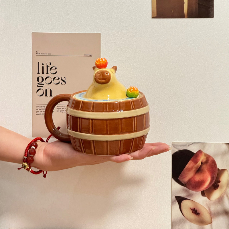 【原创】杯子伴手礼马克杯高颜值卡皮巴拉陶瓷杯可爱水豚水杯创意|undefined