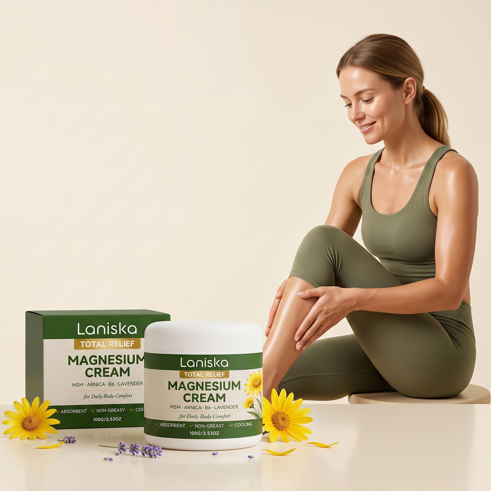 Laniska Moisturizing Care Magnesium Cream Is Gentle, Moisturizing, Soft, Refreshing, Non-Greasy, and Suitable for Rough and Dry Skin