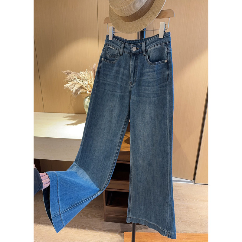 Slim-Fit, Flattering, Long Straight Legs! New Spring/Summer Blue Versatile Mid-High Waist Straight-Leg Flared Jeans for Women Slim-Fit, Flattering, Long Straight Legs! New Spring/Summer Blue Versatile Mid-High Waist Straight-Leg Flared Jeans for Women