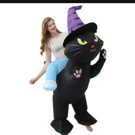 跨境专供万圣节角色扮半身黑猫人偶充气气模COSPLAY派对演出服装