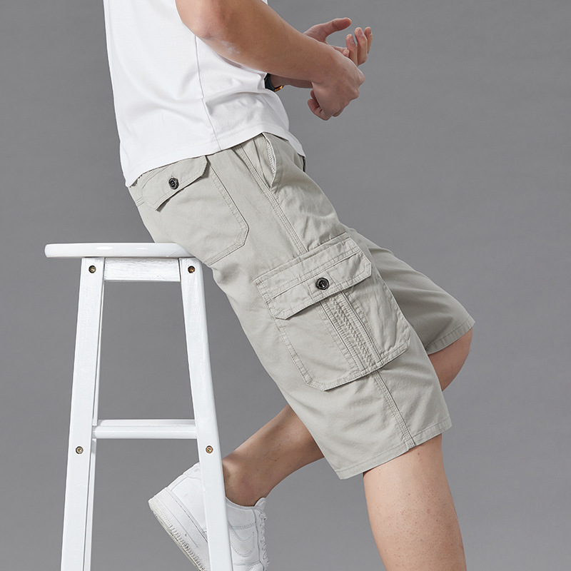 Summer Dad Shorts for Middle-Aged Men, Loose Fit, 7/8 Length, Pure Cotton, Suitable for Middle-Aged and Elderly Grandfathers