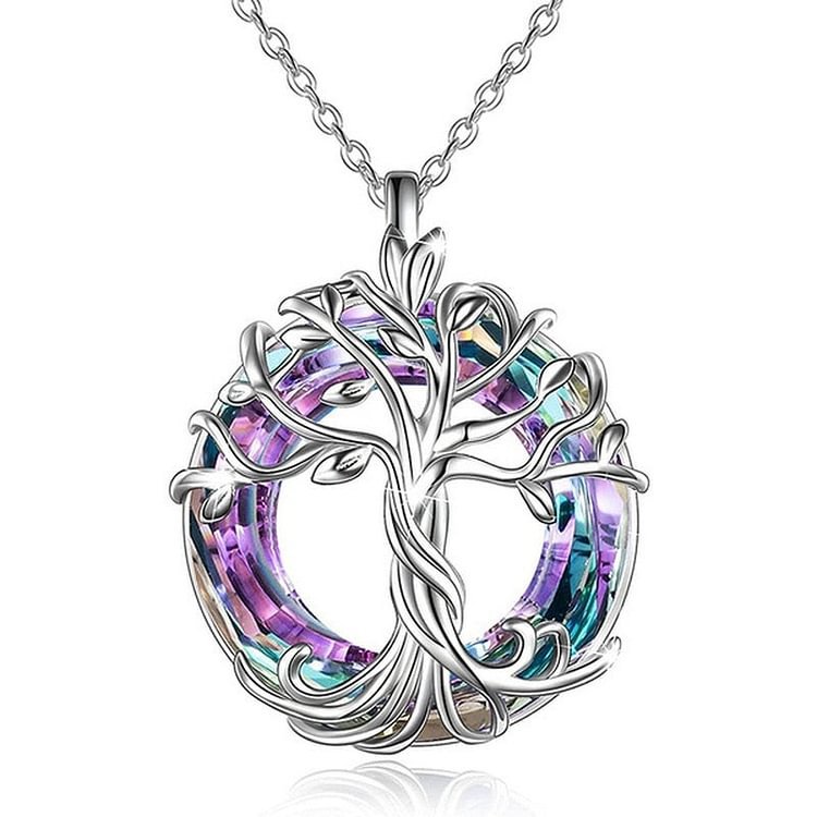 Yunjin joyería transfronteriza Venta caliente moda europea y americana Árbol de la vida colgante personalidad simple hueco Árbol de la vida collar image 5