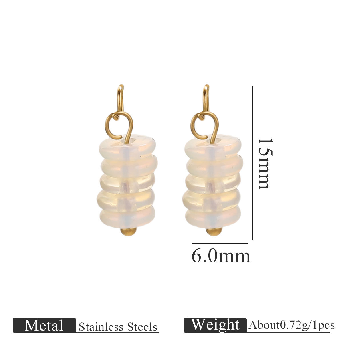 Acero inoxidable ojo de tigre piedra piedra natural perlas DIY joyería hecha a mano cuentas pendientes pulseras accesorios