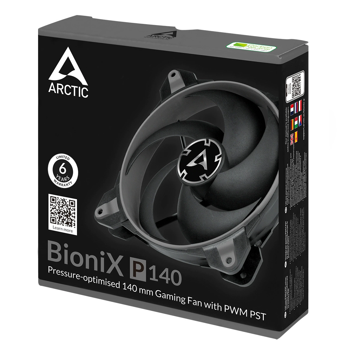 ARCTIC BioniX P140 корпусной вентилятор 14 см с температурным управлением, тихий PWM, настольный охлаждающий вентилятор