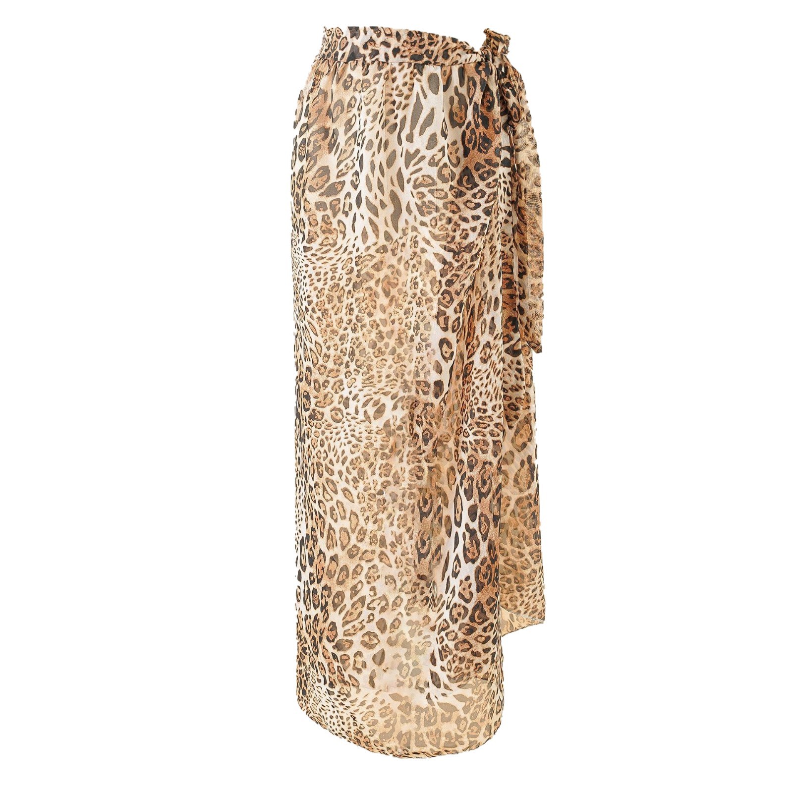 Verano estilo europeo y americano con estampado de leopardo, hojas, playa, vacaciones, gasa, estampado, tie-dye, falda envuelta en playa, blusa, grupo de protección solar