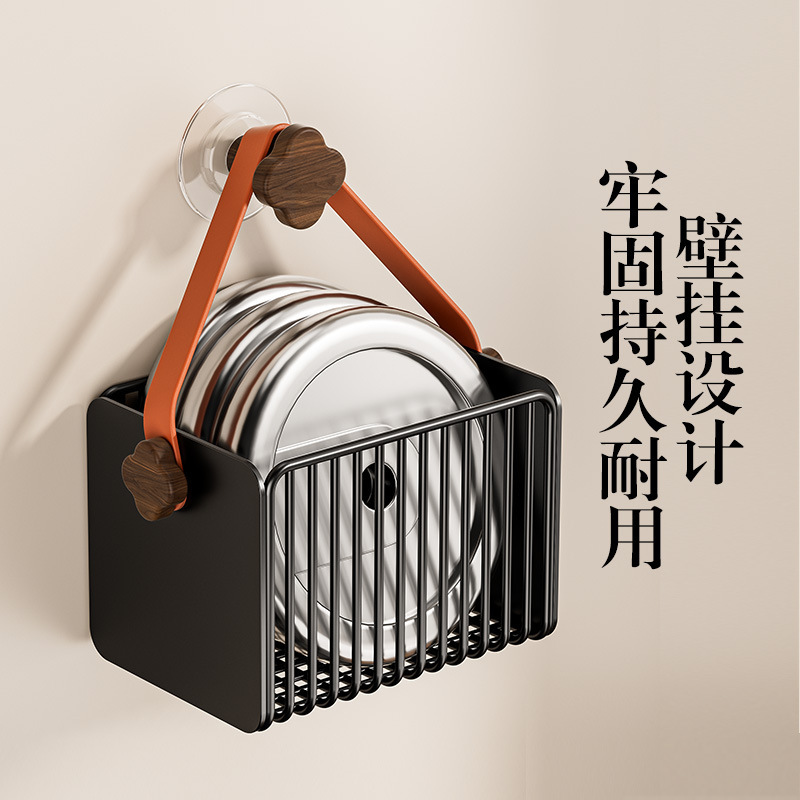 个物葱姜蒜收纳盒厨房家用胡桃木多功能壁挂生姜大蒜收纳墙上网篮|undefined