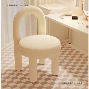 Home Dressing Chair, Makeup Chair, Bedroom Dressing Table Stool, Modern Simple Dining Table Chair, Light Luxury Teddy Velvet Chair