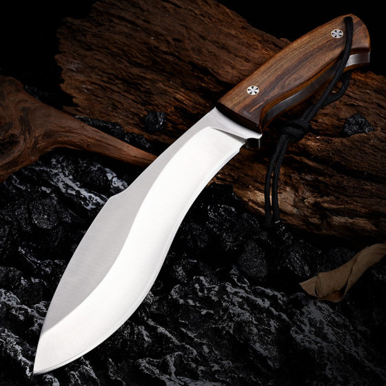 Mountain Patrol Series Outdoor Knife with Sheath, Sharp Outdoor Knife, Keel Integrated Dog Leg Knife, Hunting Camping Survival Knife