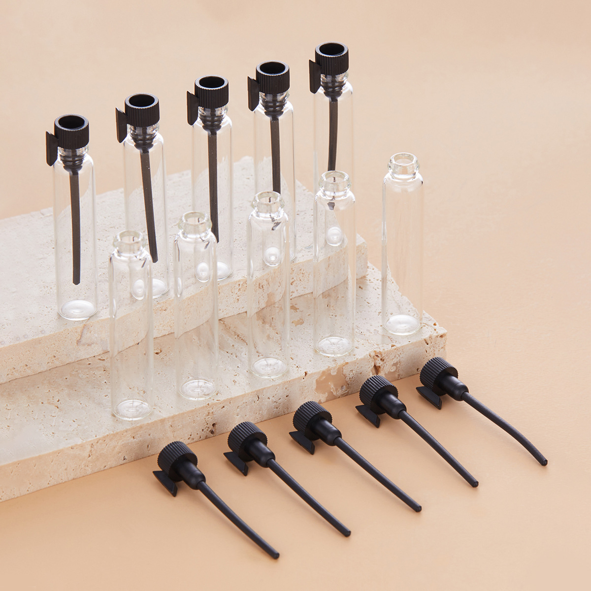 1ml2ml透明茶色滴棒瓶香水精油试用小样瓶小容量茶色玻璃分装瓶