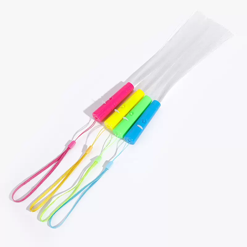 光纤棒纤维丝荧光棒闪光LED发光仙女棒带开关三种模式萤光发丝棒