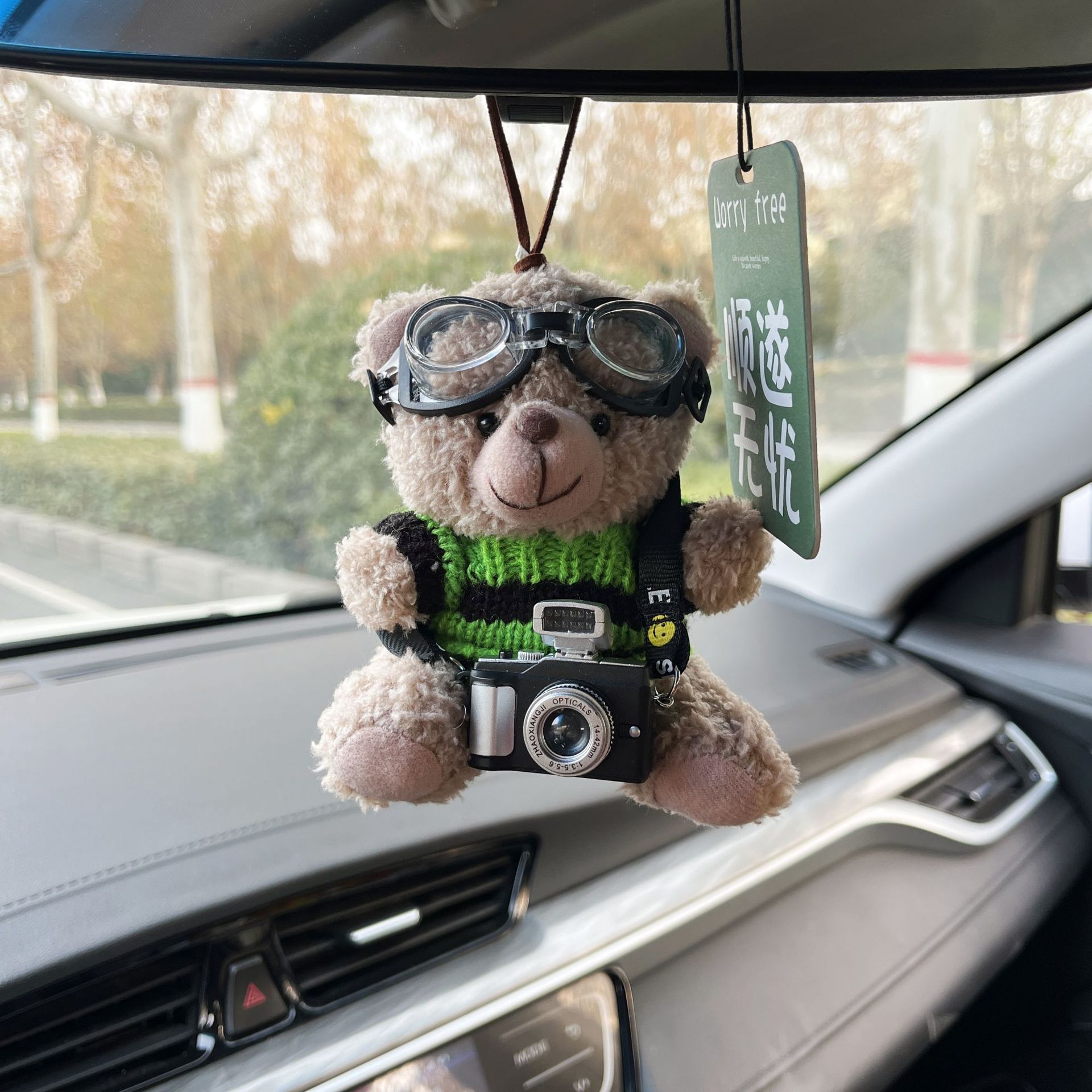 cámara oso coche colgante espejo retrovisor colgante accesorios para el automóvil decoraciones para el automóvil de alta calidad perfumado colgante niñas
