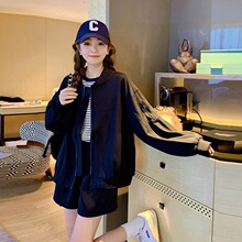 实拍黑色棒球服外套女春秋2024新款韩版高级感小个子宽松夹克上衣