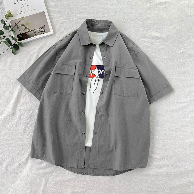 Solid Japanese shirt, white trend T-shirt