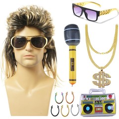 Halloween mask punk cosplay wig heavy metal disco party Western men's rock wig head cover