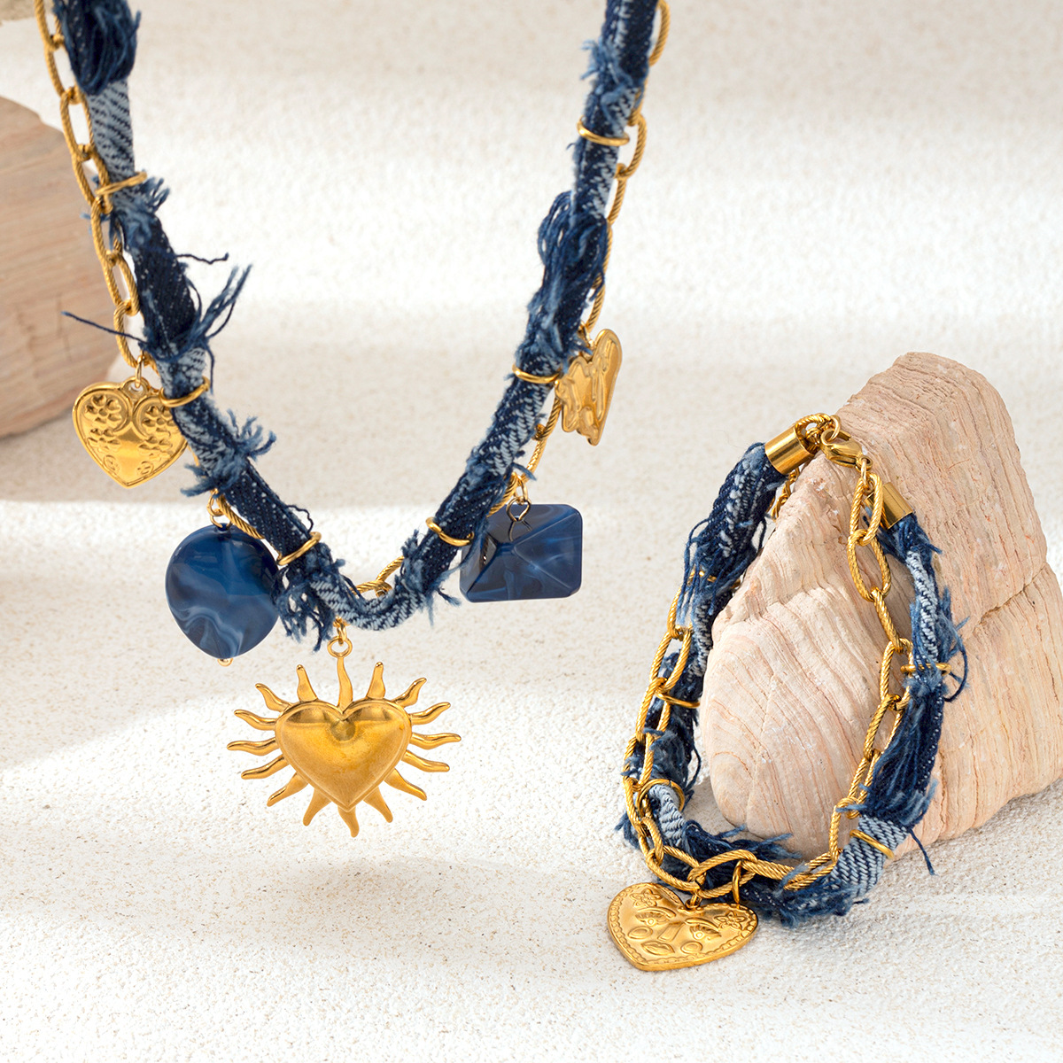 TENA Europa y América collar de acero inoxidable lujo ligero nicho titanio acrílico colgante cadena de clavícula joyería de venta caliente transfronteriza image 1