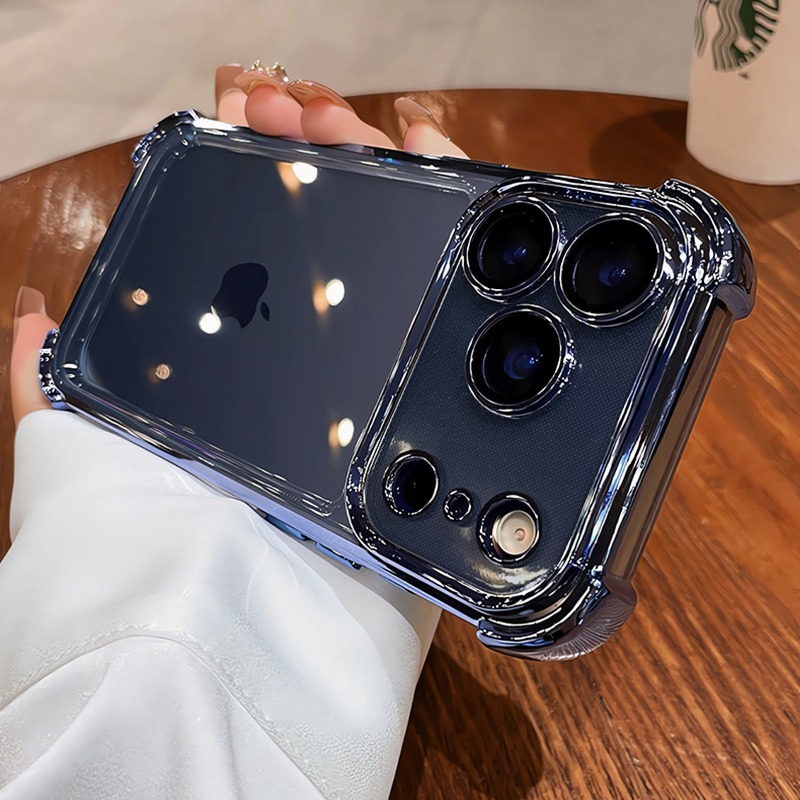 适用iphone17promax手机壳透明苹果17Air保护套电镀16E气囊15防摔|undefined