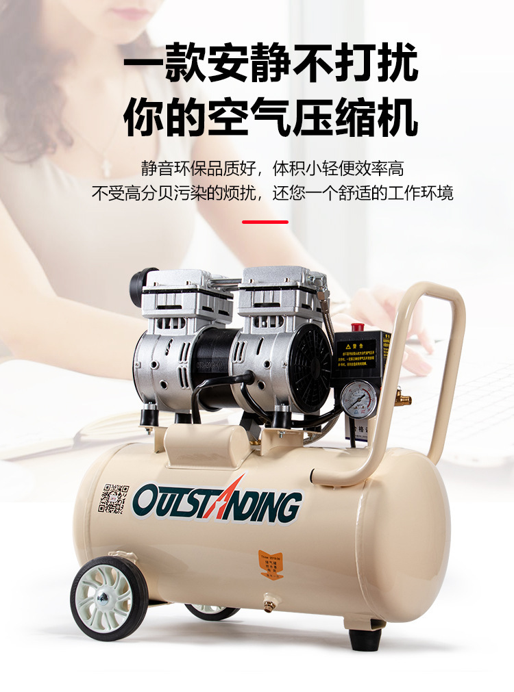 Otus Oil-Free Air Compressor 220V Air Pump 1100W Repair Paint Spray Air Compressor Silent Expert
