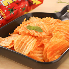 Lily Potato Chips 55g Wavy Potato Chips Tomato BBQ Hot Flavor Puffed Food Wholesale and Retail