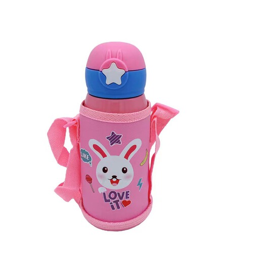 Stainless steel star straw cup children's kettle student kindergarten backpack cartoon cup small antlers thermos cup