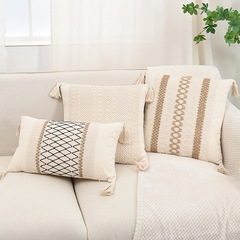 美式復古手工吊穗抱枕套客廳沙發腰枕輕奢床上靠枕辦公室靠墊腰靠