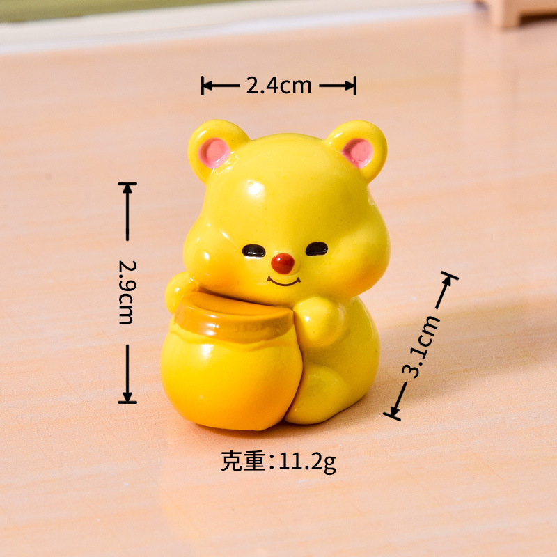 漫画ハニーバターベアかわいい人形デスクトップ装飾品マイクロ風景レイアウト小道具 diy 樹脂アクセサリー|undefined