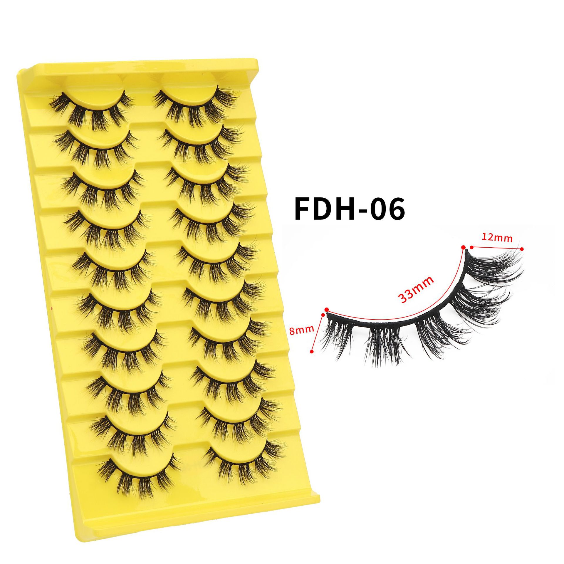 Fábrica al por mayor 10 pares de pestañas postizas 3D tridimensional multi-nivel segmentado pestañas gruesas suministro transfronterizo