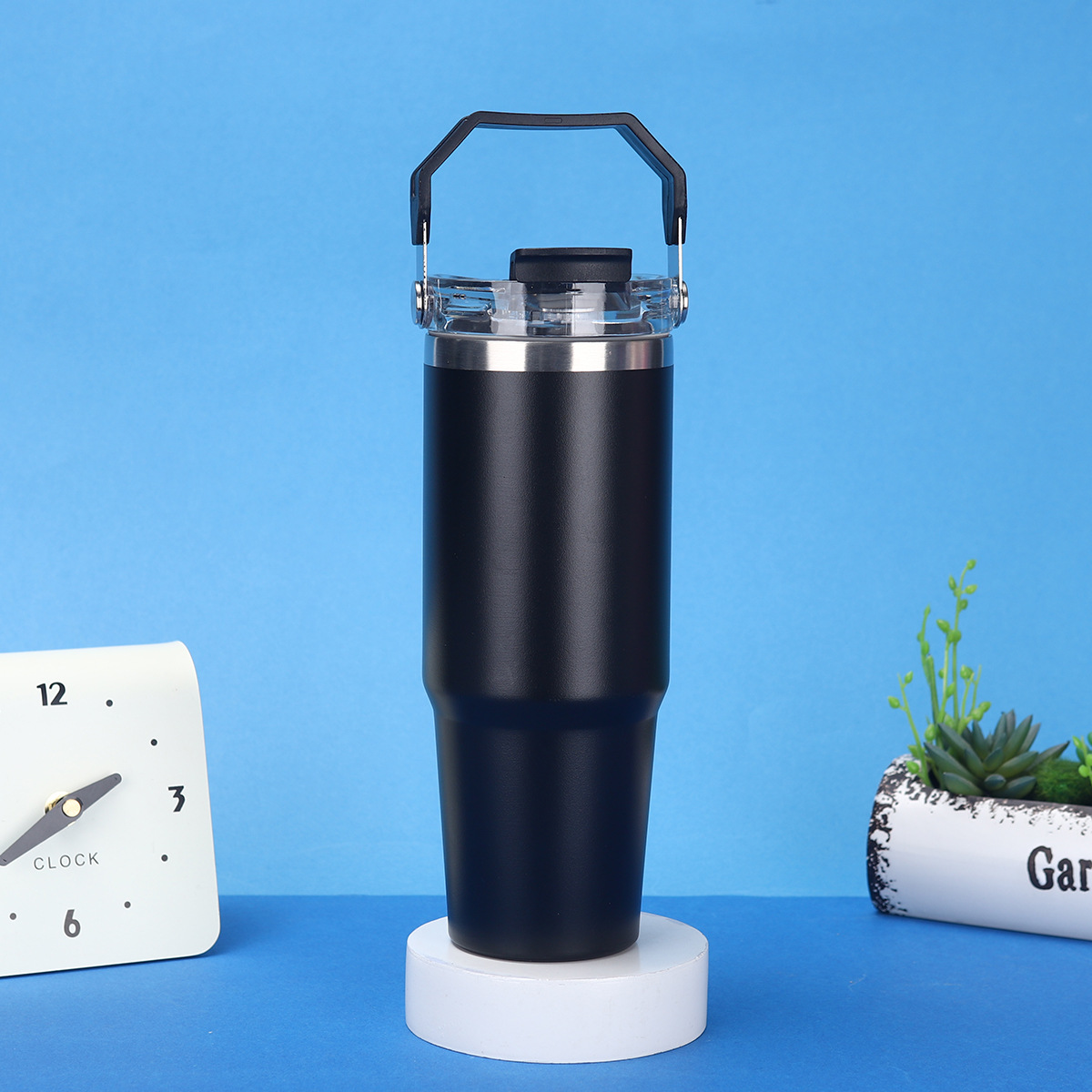 Vaso Térmico 304 Doble Capa — Botella Grande Exterior con Popote