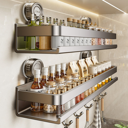 Blue Vine Adhesive Kitchen Shelf Hole-Free Home Wall-Mounted Spice Utensil Wall Multi-Function Storage Rack