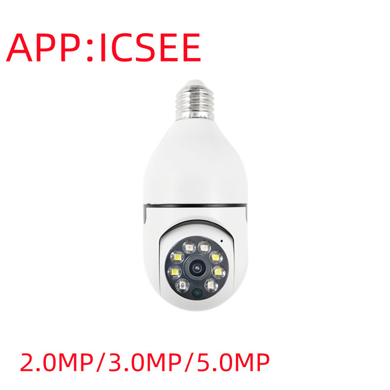 ICSEE灯头监控摄像头家用无线WiFi高清360度灯泡监控器E27灯