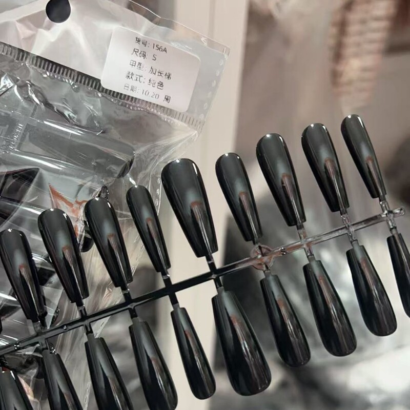 Manicure Prefabricated Nails Solid Color Black Full Nail Type Handmade Wearable Nails Semi-Finished Products Wholesale Factory Ready Stock Manicure Prefabricated Nails Solid Color Black Full Nail Type Handmade Wearable Nails Semi-Finished Products Wholesale Factory Ready Stock