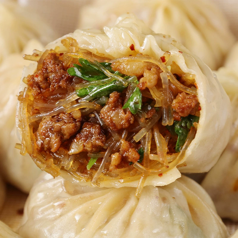 Полуфабрикаты хрустальная тонкая кора пряная вентилятор мясо быстрого приготовления на завтрак удобная лапша Xiaolongbao замороженный