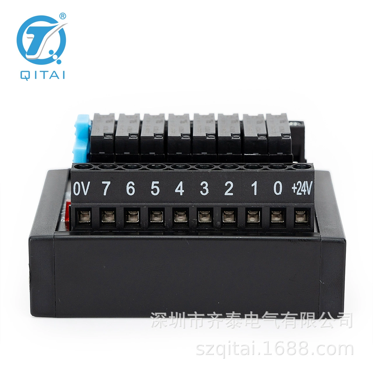 Модуль релейных клемм QMY410A-S с основанием, 8-позиционный, для подключения к шкафу или электрической панели.