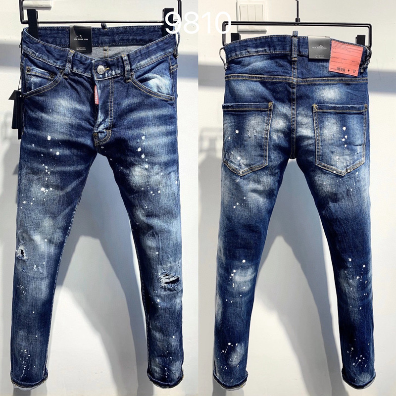 9810 basic secondary fashion brand jeans European and American cross-border Men's straight Denim trousers European station Denim